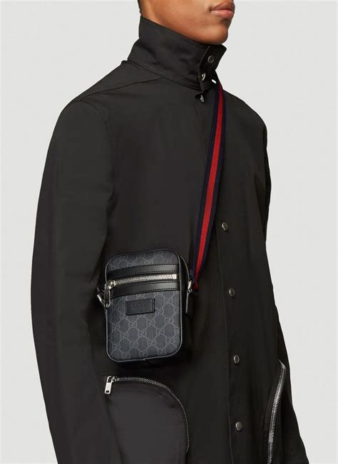 gucci crossbody bags mens|gucci shoulder bag men's black.